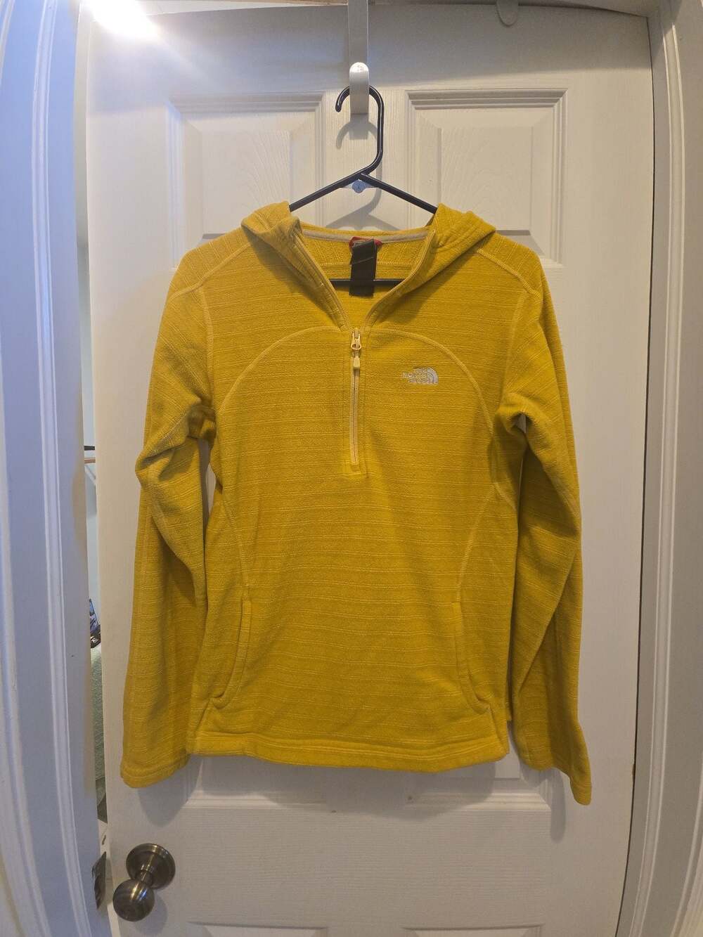 The North Face Polartec Thermal Pro Yellow 1/2-Zip Fleece Hoodie Women's Medium